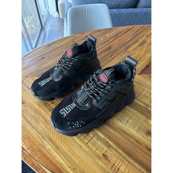 Versace Chain Reaction Sneakers Triple Black EU 45 US 12 Chunky Designer Sneaker main image 12